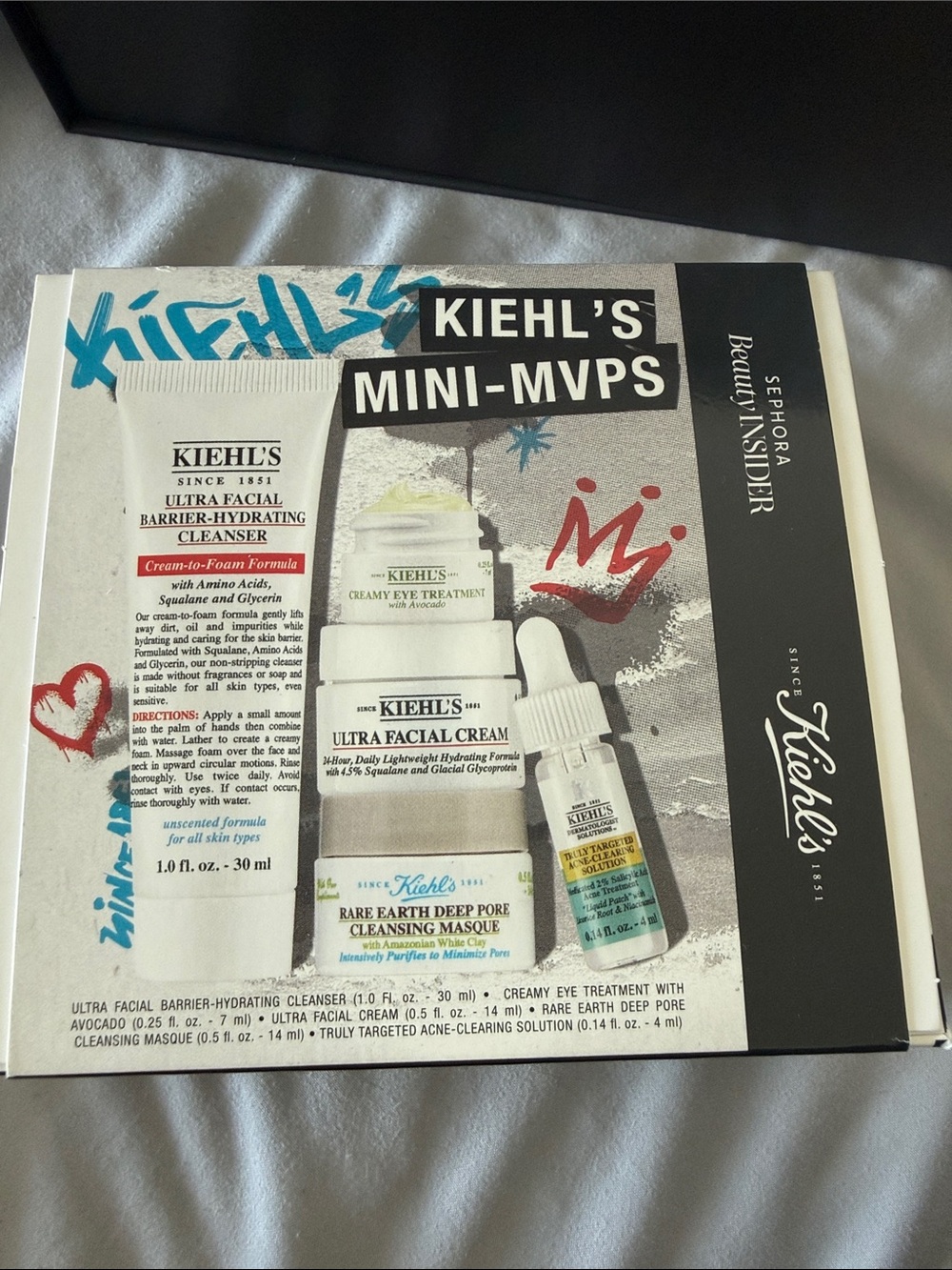 Kiehl's Mini-MVPs Skincare Set in White and Teal Accents